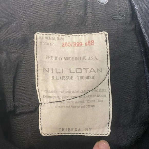 Nili Lotan Mid Rise Distressed Jeans Black Women's 24 Skinny - Picture 6 of 9